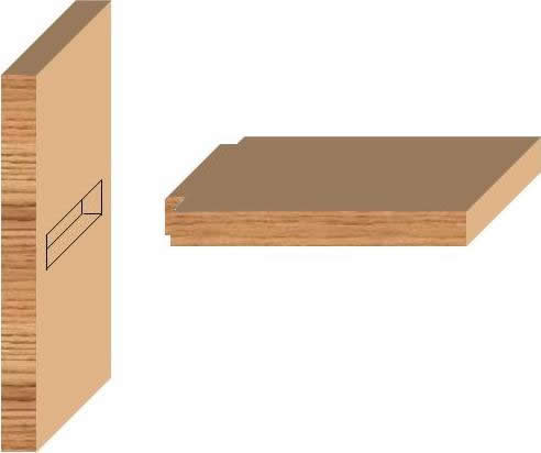 blind rabbet joint prior to assembly