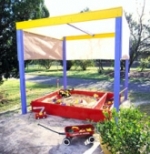 sandbox with shade