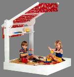 sandbox with an adjustable sunshade