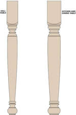 hall and kitchen table turned leg patterns